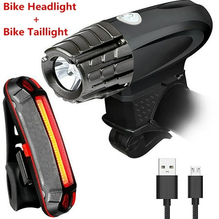 Waterproof Boxed Super Bright USB RECHARGEABLE Bicycle Lights Bike Light Set
